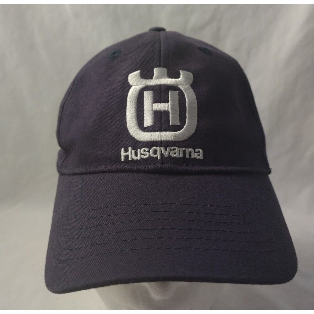 HUSQVARNA Logo Adjustable Baseball Hat/Cap Blue w/White Embroidery-EXCELLENT